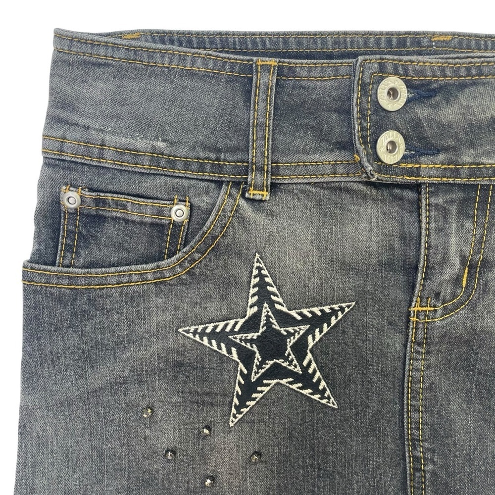 Sexy Punk Rock Denim Mini Skirt XS Custm by Madz  Goth Metal Festival Outfit - Picture 8 of 16